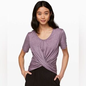 Lululemon Do the Daily Short Sleeve Heathered Smoked Mulberry size Medium 6-8